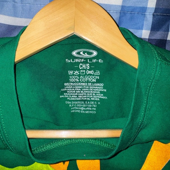 Surf Life Green Tee Sz S - Picture 2 of 3